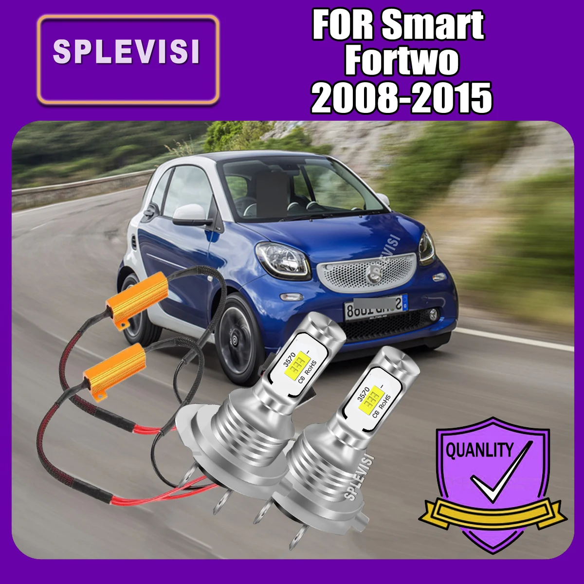 

No Error LED Headlight Hi/Low Lamp Compatible with CANBUS system For Smart Fortwo 2008 2009 2010 2011 2012 2013 2014 2015