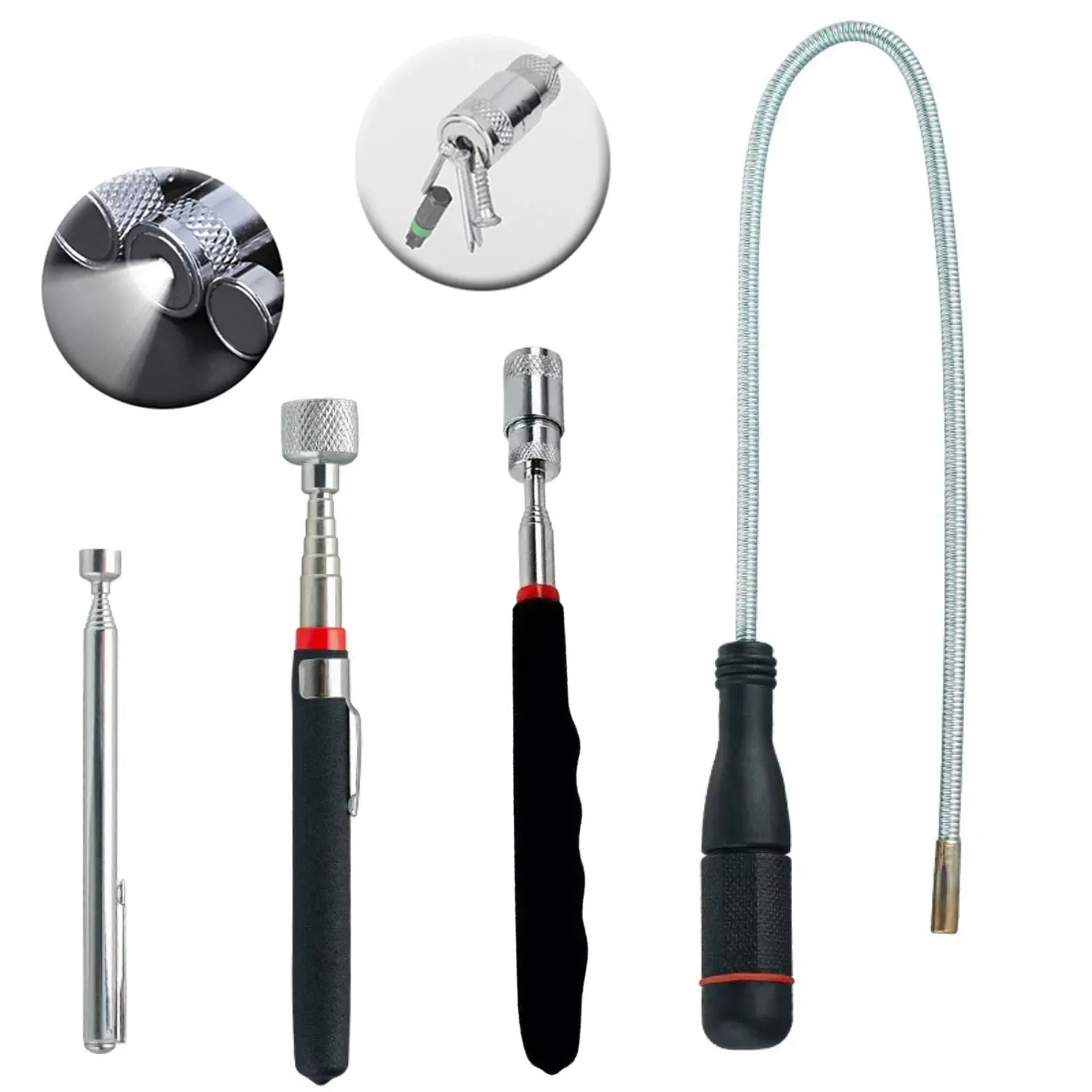 Vara de recolha extensível, mini caneta magnética telescópica portátil para recolher parafusos, porcas e ferramentas