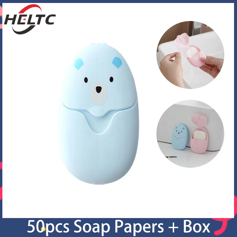 

50 шт., милые дорожные портативные мыльные бумаги, одноразовые мыльные хлопья для улицы, мини-мыло для мытья рук, аксессуары в штучной упаковке
