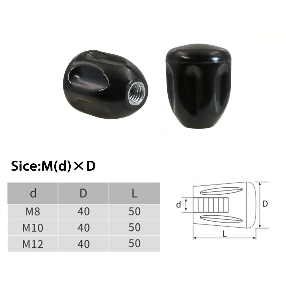

1Pc Bakelite Phenolic Resin Corrugated Handle Sleeve M8 M10 M12 Length 50mm Hand Twist Grip Cover for Machine Tools Equipment
