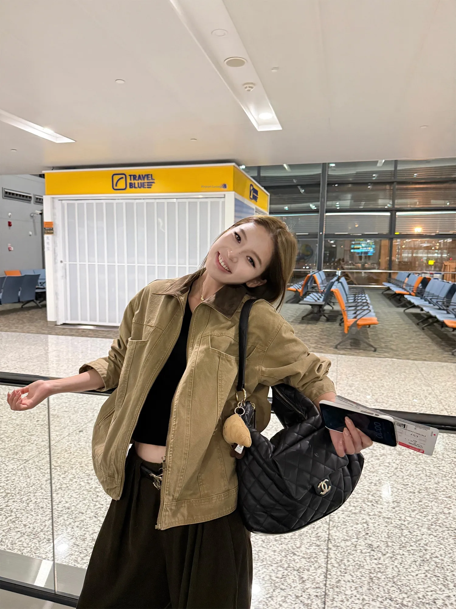 

Deconstructed Waed Cotton Jaet EEWEN LA MODE Patchwork Leather Lightweight Vintage Long Sve Zipper Closure Color