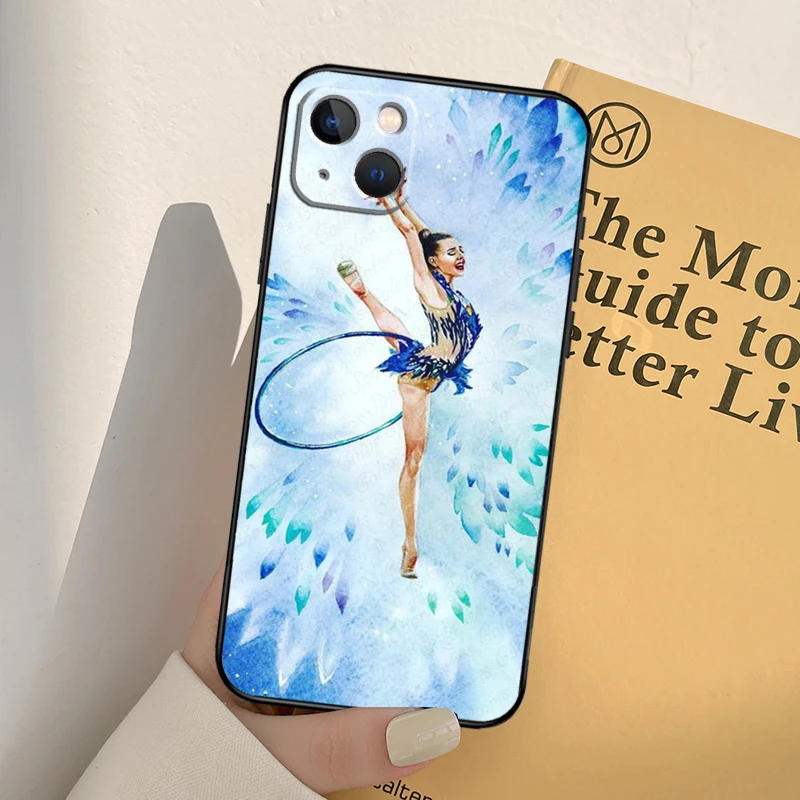 Gymnastics Oil Painting Case For iPhone 16 15 14 Pro Max Plus 13 12 Mini 11 Pro Max Back Cover