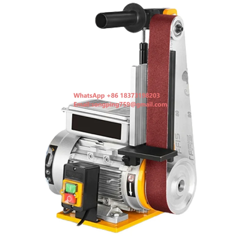 

Industrial Belt Sander Vertical Belt Grinder Adjustable Speed Desktop Wheel Sander Electric Stainless Steel Abrasive Tool 1500W