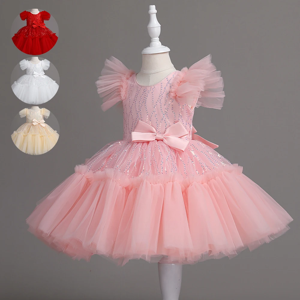 

3-10 Years Girl Flower Princess Dress Kids Summer Gown Dresses For Girls Wedding Birthday Party Clothing Children Prom Costume