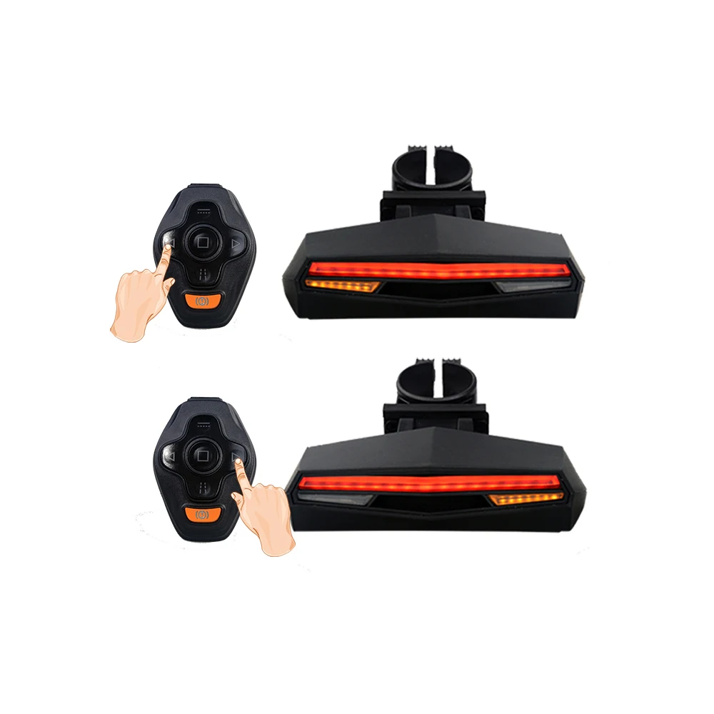 Omni Factory WaterproofLed E Bike Lampe Light Rechargeable USB Safety Warning Turn Signal Brake Bike Lamp