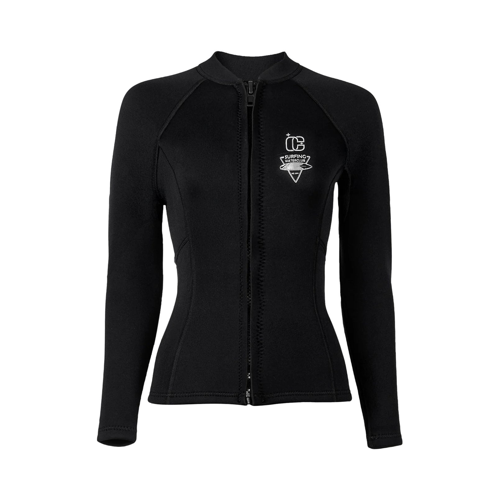

Women Professional Sports Wetsuit Tops Long Sleeve Zipper Stretchy Diving Suit Jacket for Swimming Surfing Snorkeling Diving