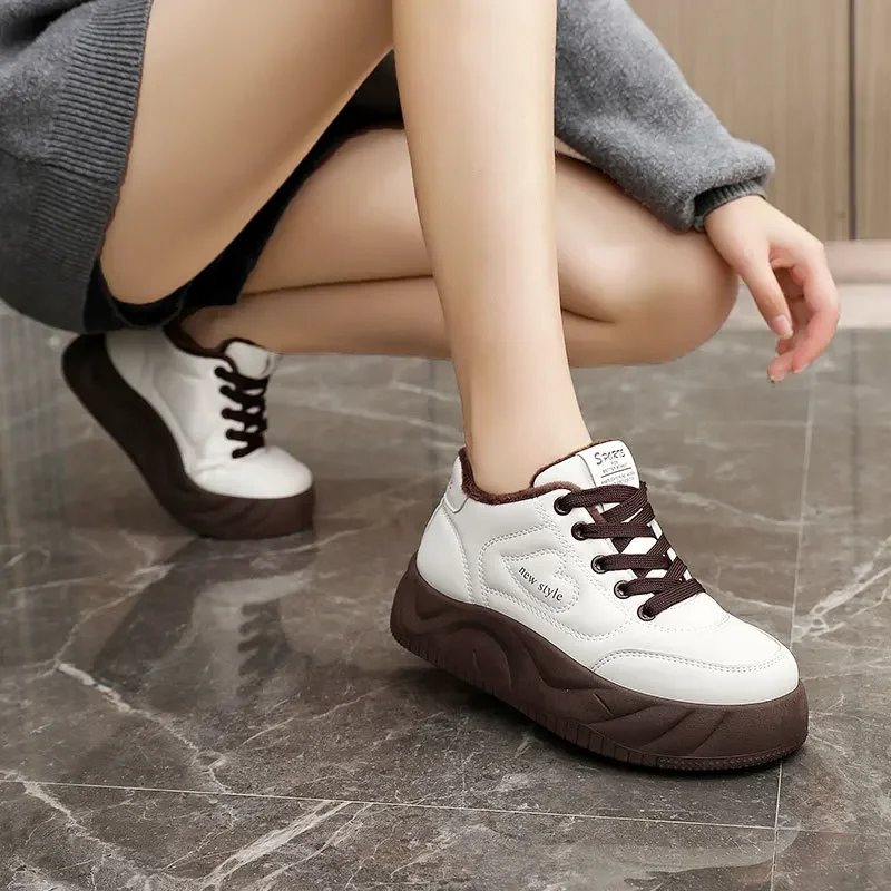 Winter Women Bread Shoes Plush Warm Casual Platform Short Boots Comfort Round Toe Sports Shoes Outdoor Walking Snow Boots