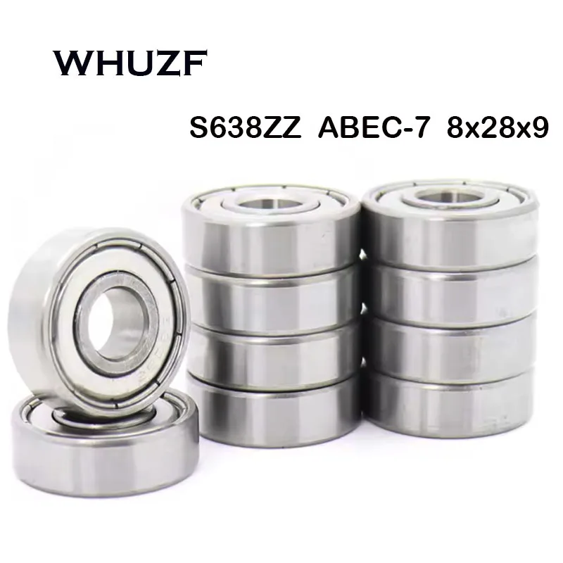 

S638ZZ S638-2RS Подшипник 8*28*9 мм (10 шт.) ABEC-7 Класс 638Z Миниатюрные 638ZZ RS Радиальные шарикоподшипники из нержавеющей стали