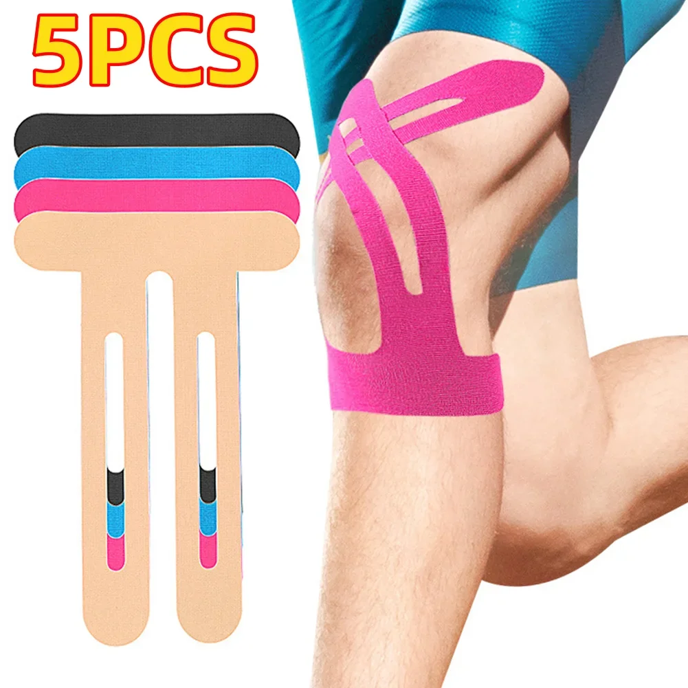 

5Pcs Replacement Waterproof Kinesiology Tape Precut Durable Muscle Support Tape Breathable Knee Muscle Patch Athletic Sports Tap