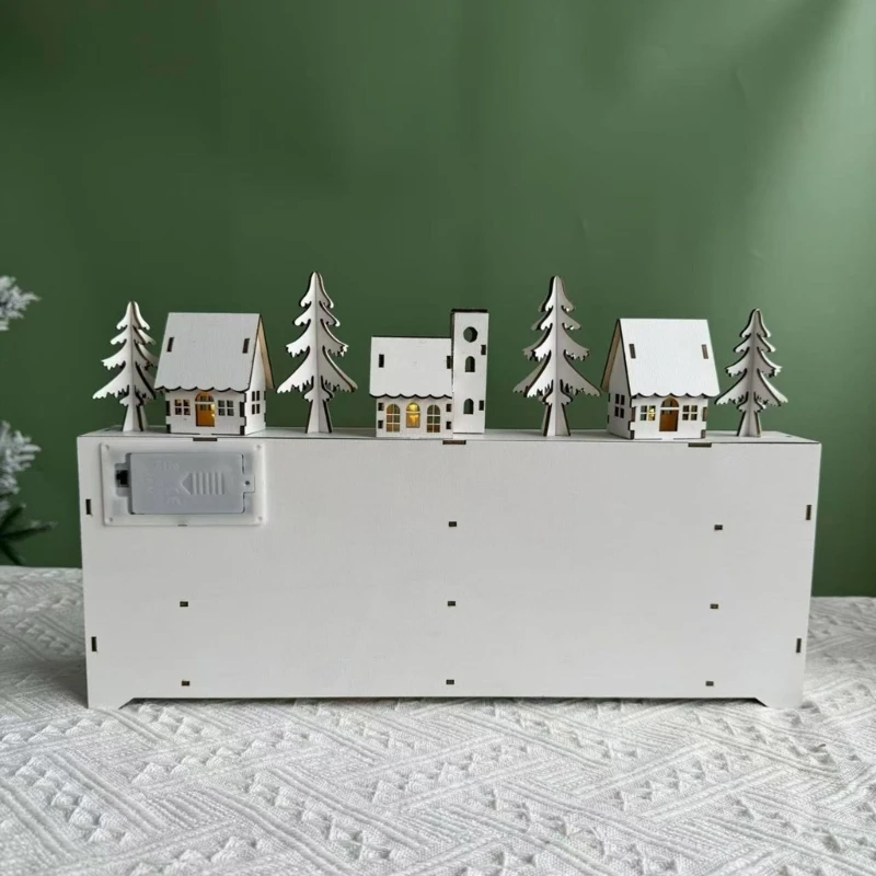 A9LB 24 Day Christmas Countdown Calendar with LED Lights Storage Drawer Desktop Decoration Unique Holiday Accessory image 2