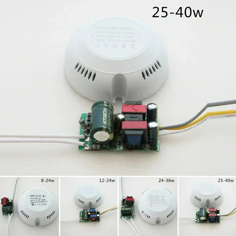 1PC zasilacz sterownika LED 8-24W/24-36W/12-24W/24-40W do lampy sufitowej z okrągłym pudełkiem części oświetleniowe 69*25mm