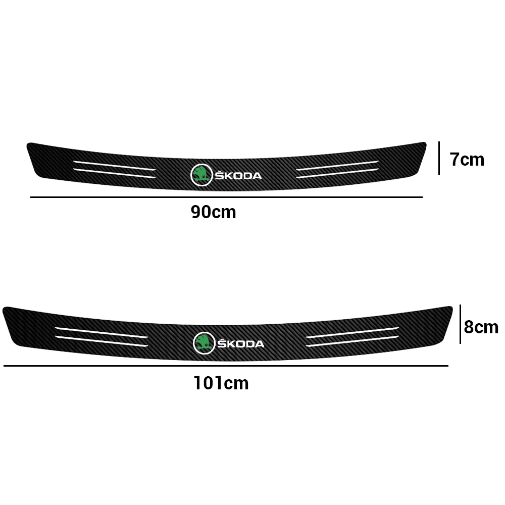 УГЛЕРОДНЫЙ противоударный пороговой бампер для Skoda S Octavia Fabia Scala VII, защитная полоса для заднего багажника автомобиля, наклейка,