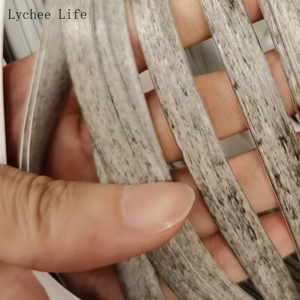 DIY 10M Gray White Imitation Wood  Rattan Material Plastic Rattan Repairing Furniture Braided Materials for Chair Sofa Basket