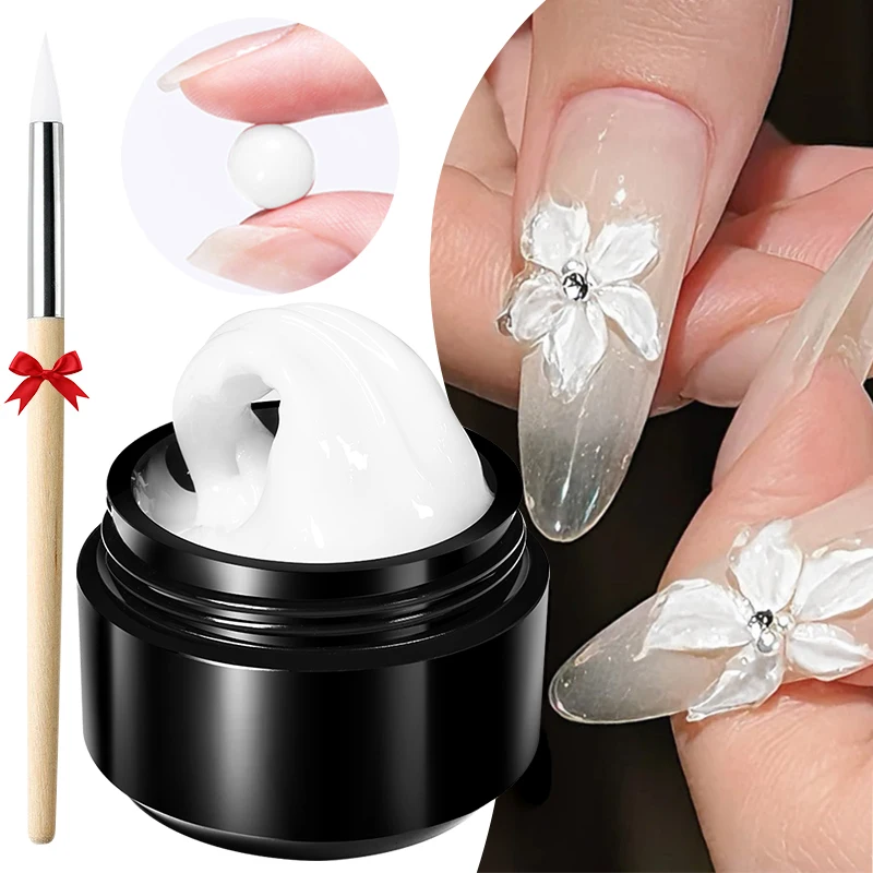BORN PRETTY 15 ml klares, antihaftbeschichtetes Handverlängerungsgel, 3D-Shaping, Sculpting, Carving Nail Art, festes Hartgel für künstliche Nägel