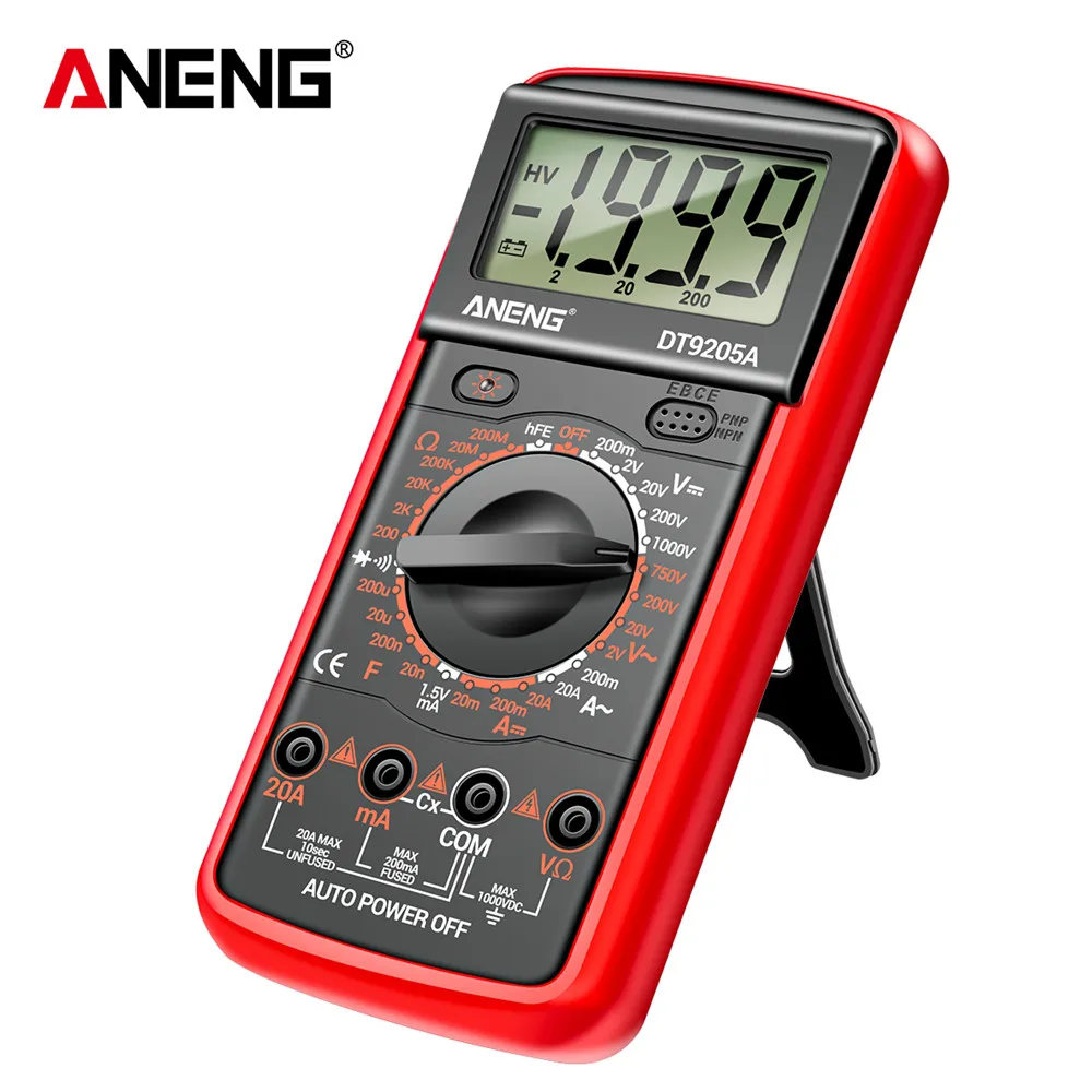 ANENG DT9205A Digital Multimeter Transistor Testers Capacitor True-RMS Tester Automotive Electrical Capacitance Meter Temp Diode