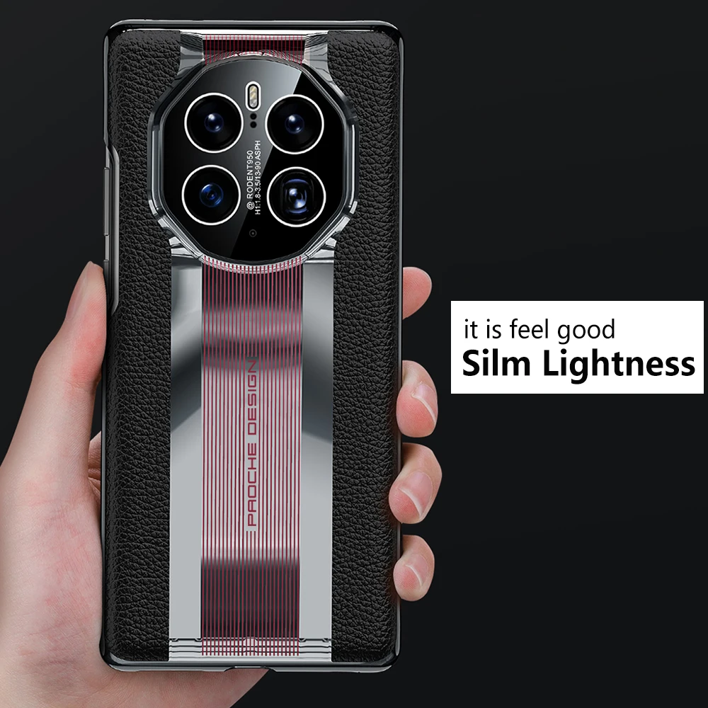 Genuine Plating Leather Case for Huawei Mate 50 Pro Original Luxury 100% Natural leather Protection Hard Cover For Mate50 Capa