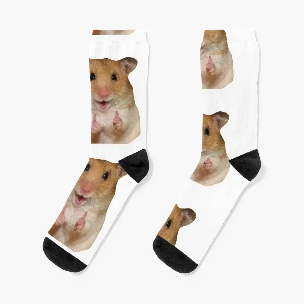 Thumbs up hamster Socks Hiking boots soccer anti-slip Women's Socks Men's