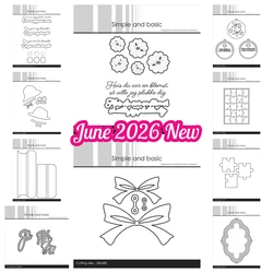 New Simple and Basic Decorative Tags Frames Metal Cutting Dies Danish Texts Stamps Scrapbooking Big Bow Hats Die Cut DIY Paper