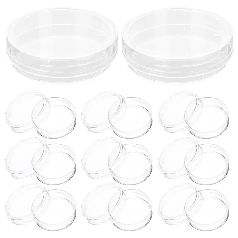 

30PCS Plastic Sterile Petri Dishes Bacteria Culture Dish with Lids 3.5cm 6-7cm for Laboratory Glassware Biological Scientific