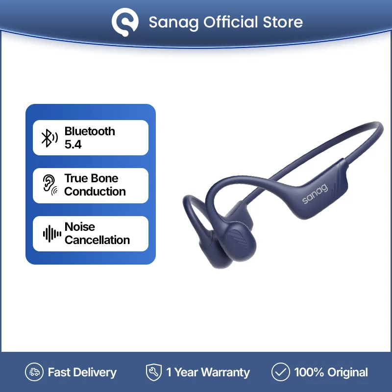 Sanag B21S True Bluetooth Bone Conduction Earphone HiFi Powerful Bass Bluetooth 5.4 Headphones Sport Earbuds Wireless Headset