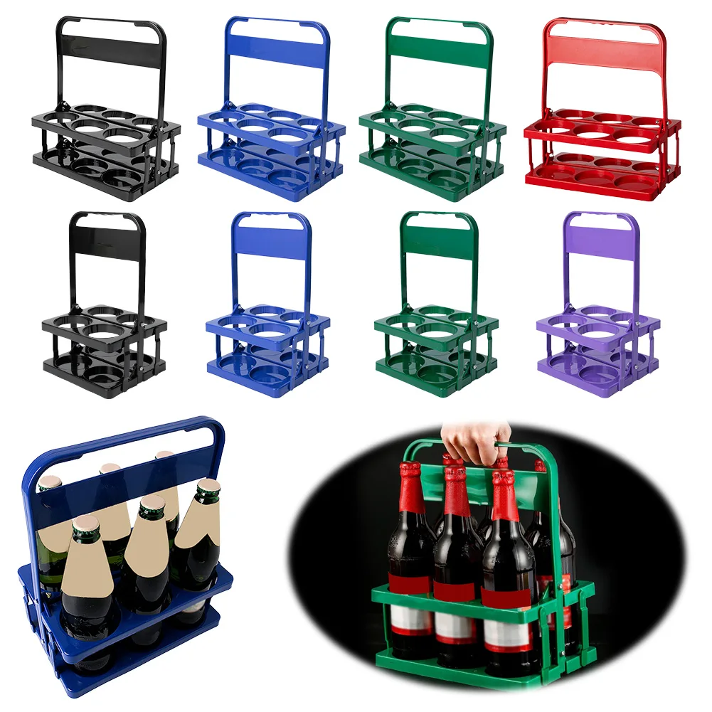 4/6 Hole Portable Drink Carrier with Handle Drink Delivery Carrier Multi-Function Drinks Holder for Camping Picnic