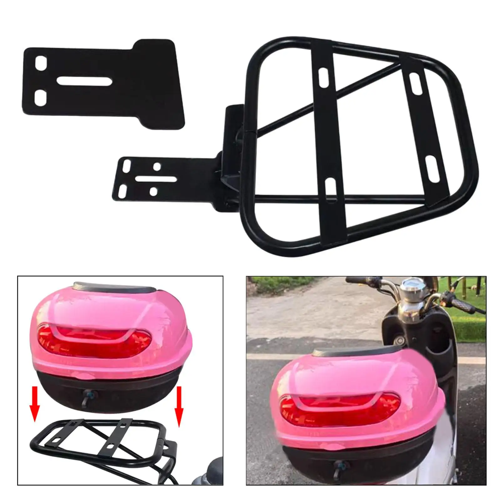 

Motorcycle Trunk Heightening Bracket Replacement Easy Installation Iron Extension Stand Rail Rack Electric Bike Cargo Carrier
