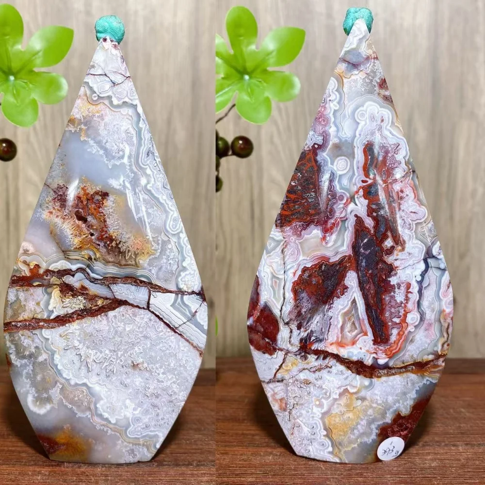 

1pcs Natural Mexican Agate Free Form Raw Geode Stone Healing Crystal Reiki Energy Home Decoration Ornaments Feng Shui Gifts