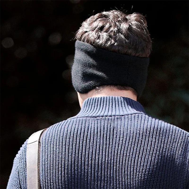 Winter Warm Ear Muffs For Men's Elastic Padded Thickened Headband Ear Warmers Windproof Ear Cover Outdoor Cold Protection 2024