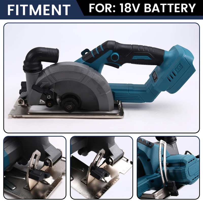 Brushless Circular Saw Electric Saw 0-45° Adjustable Wood Cuttiing Machine Power Woodworking Tool For Makita 18V Battery