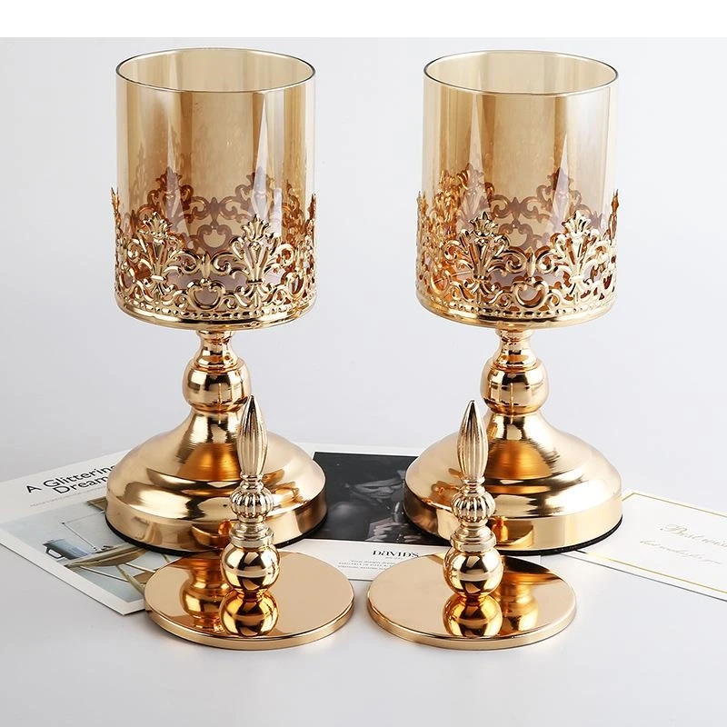 Golden Crystal Storage Jars Glass Tea Canister Candy Pots Flower Pattern Gold Plated Jewelry Box Dressing Table Cosmetic Jar