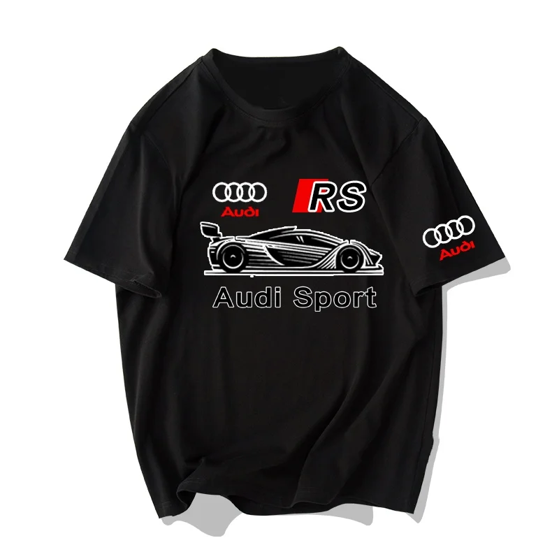 

Hot Sale New Audi Audi Car RS Race Peripheral Car Friends Club Short Sleeve T-Shirt Men's and Women's Half Sleeve T-Shirt