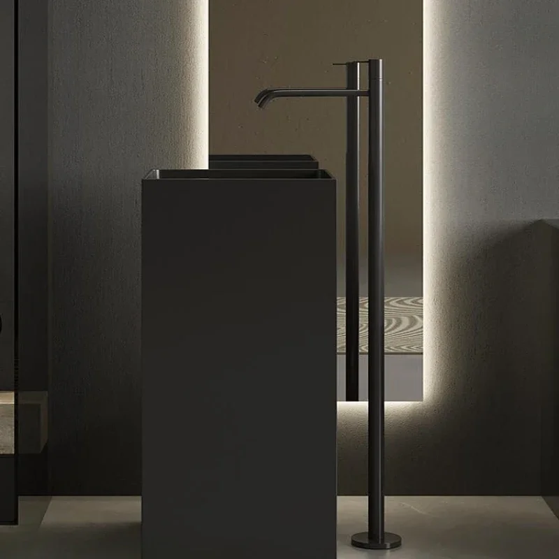 Artificial stone column basin Ultra-thin floor-to-ceiling wash basin Integrated household villa B & B hotel wash basin