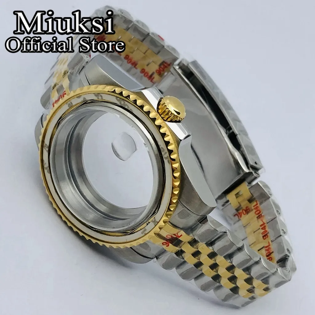 Miuksi 40mm sterile watch case sapphire glass fit ETA2824 2836 NH35 NH36 NH34 Mingzhu DG2813 3804 Miyota8215 PT5000 movement