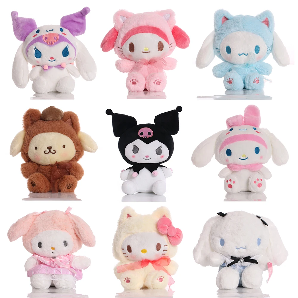 

Sanrio Plush Toy Kitty Melody Pompompurin Cinnamoroll Kuromi Stuffed Doll Cute Animals Pendant Christmas Gifts