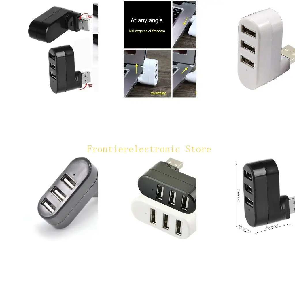 Hub USB G8DB 3 porte USB 2.0 HUST MINI ROTATO Adattatore Splitter Hub per PC Notebook