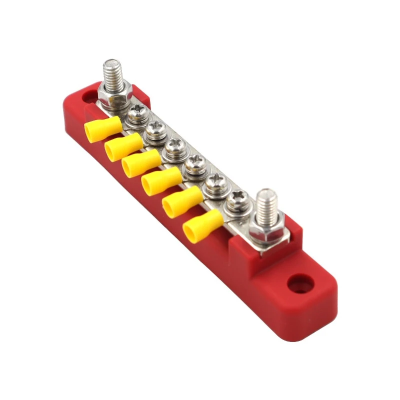 M6 12V Stromverteilerleiste 1/4 Zoll Stromverteilerblock 150A Elektrischer Anschlussblock Busbar für LKW, Boot, Auto, Wohnmobil, Wohnwagen