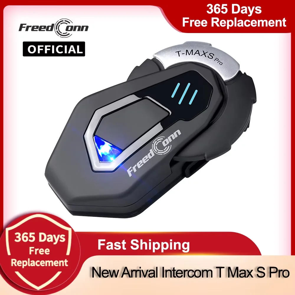 FreedConn Bluetooth Motorfiets Intercom Helm Headset Muziek FM Waterdicht 8 Rijders Hoofdtelefoon Comunicator 1000M T Max S Pro