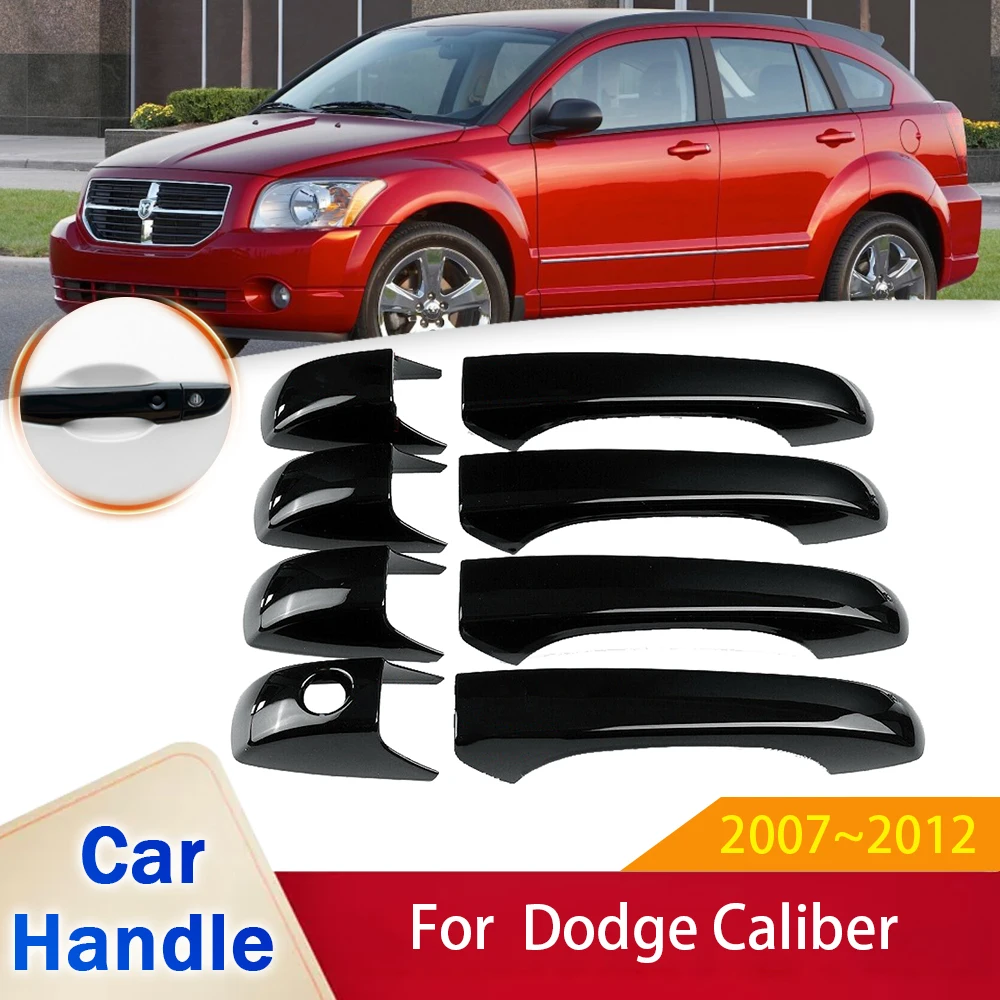 for Dodge Caliber 2007 2008 2009 2010 2011 2012 Gloss Black Smart Door Handle Cover Styling Stickers Car Protective Accessories