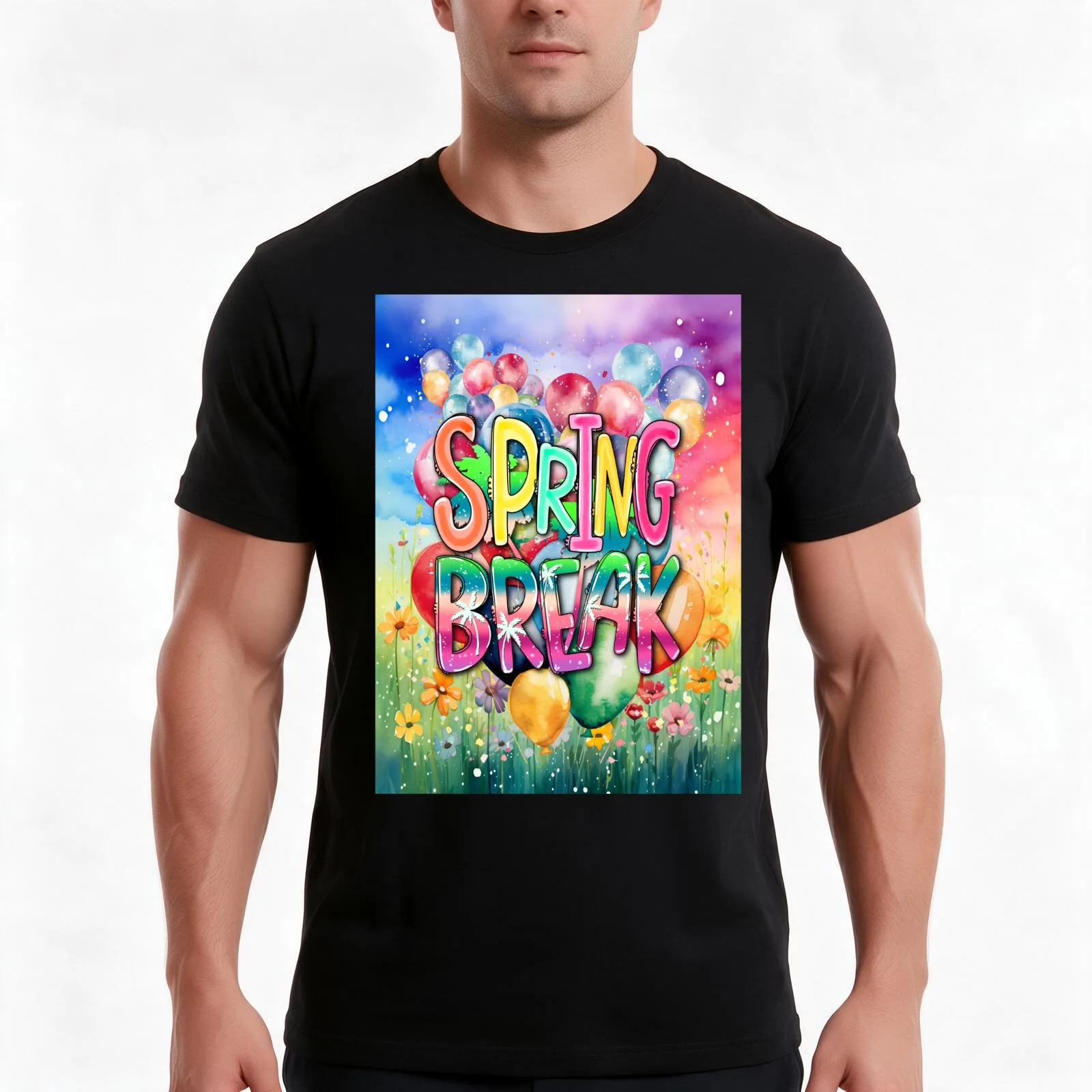 Spring Break Wonderland: Meadow Magic T-Shirt Summer Casual Cotton Tee Oversized Streetwear Tops Vintage Graphic Print