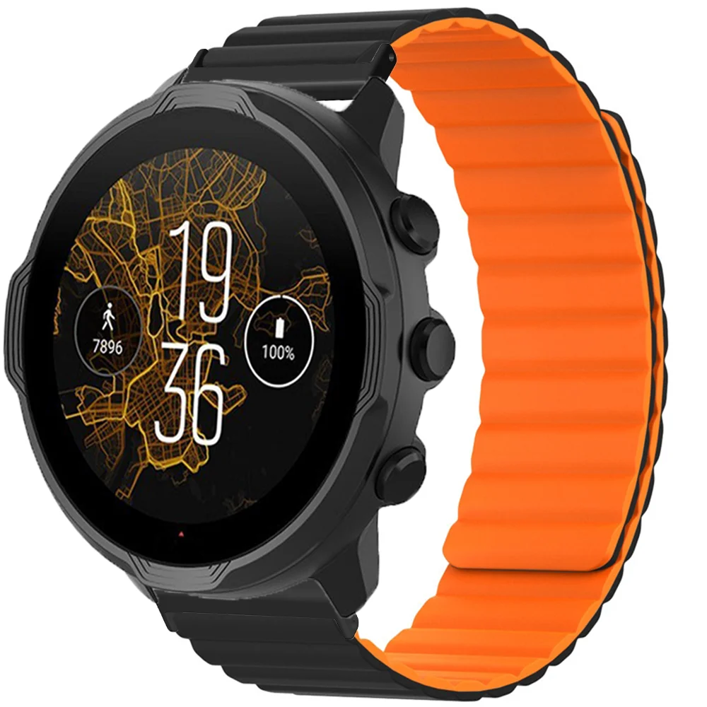 Silicone Magnetic Loop Wrist Strap For Suunto 9 7 Baro/Suunto D5 Spartan Sport Wrist HR/Baro Smart Watch Band Bracelets Correa
