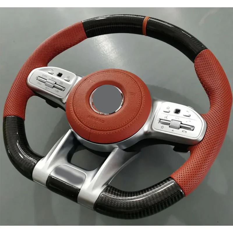 SJC Auto C217 W211 W212 W221 W222 S63 C63 GLA45 C43 SLC For Benz AMG W204 W205 CLA GLA 45 Carbon Fiber Steering Wheel