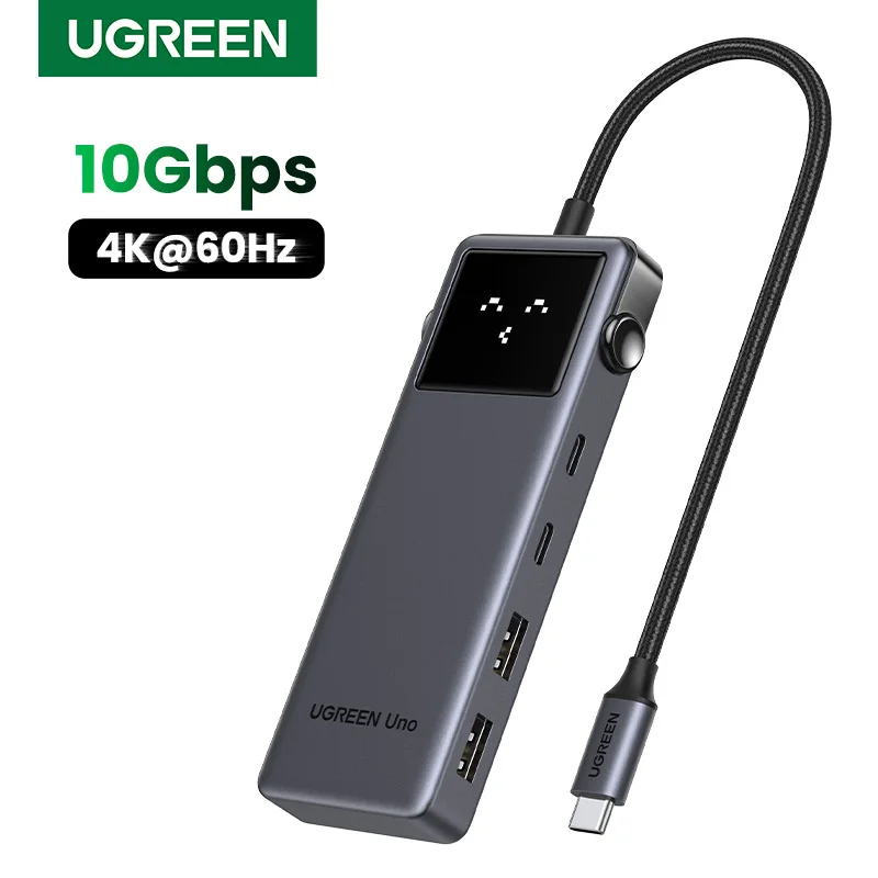 UGREEN USB-C HUB 6-in-1 HDMI 4K60Hz PD100W 10Gbps USB3.2 Gen2 USB-C Splitter for Laptop Macbook Pro Air Expander Docking Station