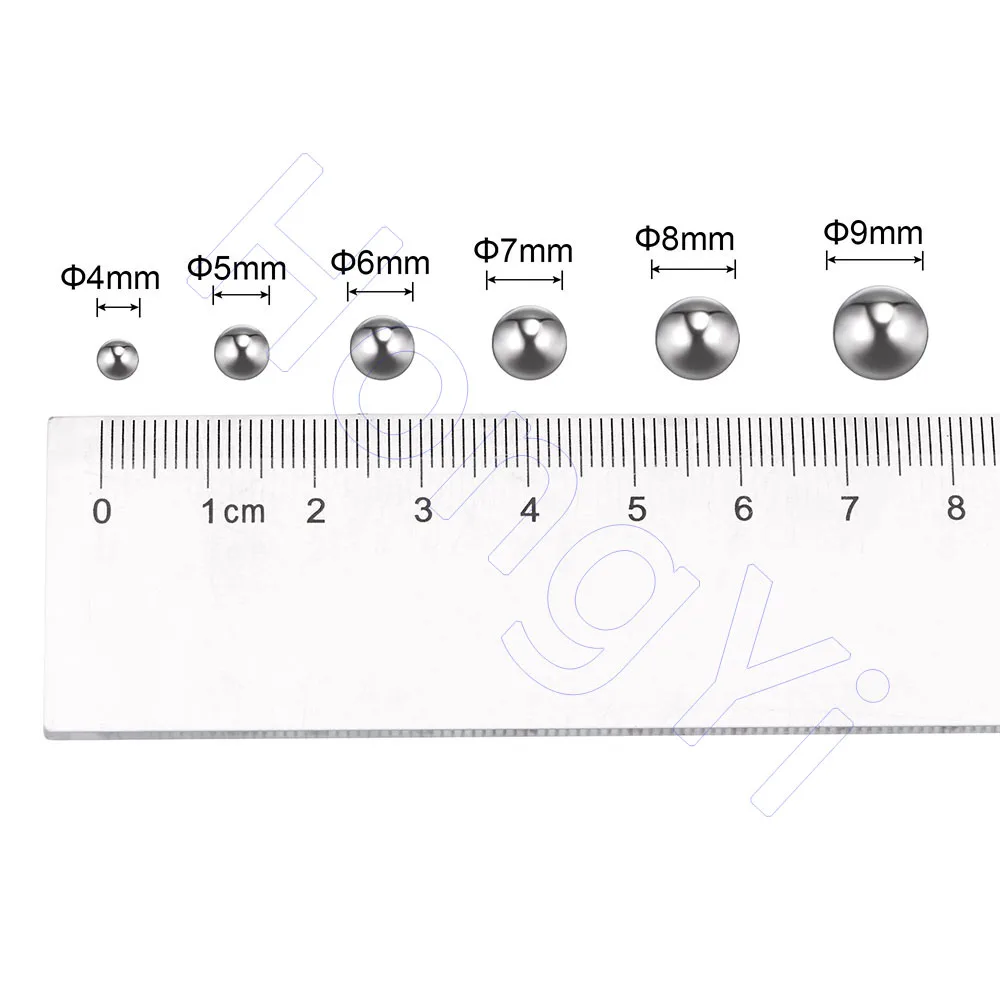 Sfere in acciaio da 8 mm di diametro in acciaio inossidabile 304, sfere con cuscinetti di precisione, perline lisce rotonde solide per la