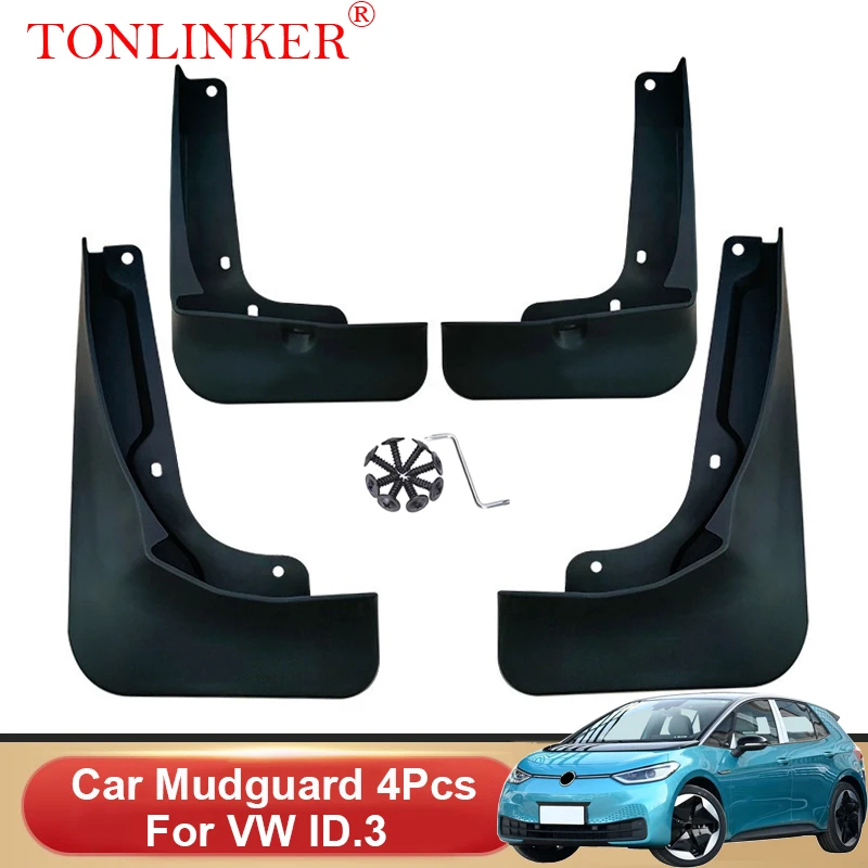 

TONLINKER Car Mudguard For Volkswagen VW ID.3 ID3 2019 2020 2021- Mudguards Splash Guards Fender Mudflaps 4Pcs Accessories