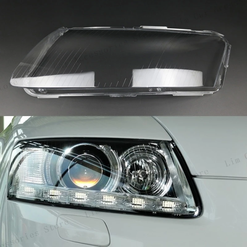 For Audi A6 C6 2006-2011 Left or Right Transparent Headlight Lens Headlamp Lampshade Cover Lens Light Protection Shell view 3