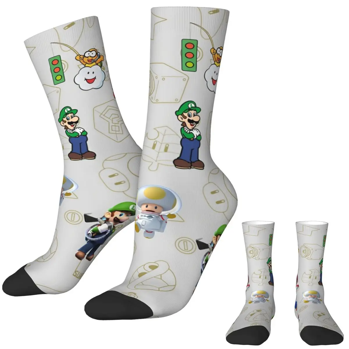 Super Mario-Chaussettes graphiques coordonnantes pour hommes et femmes, bas, doux, mode, cyclisme, cadeau, hiver