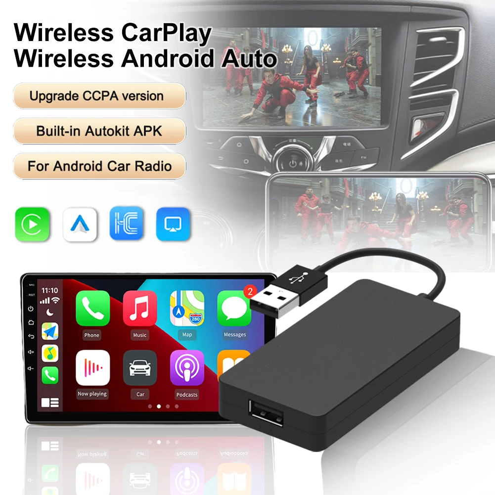 

USB Wired/Wireless CarPlay Dongle Wired/Wireless Android Auto Adapter Mirrorlink Bluetooth Auto Connect For Android Car Stereo