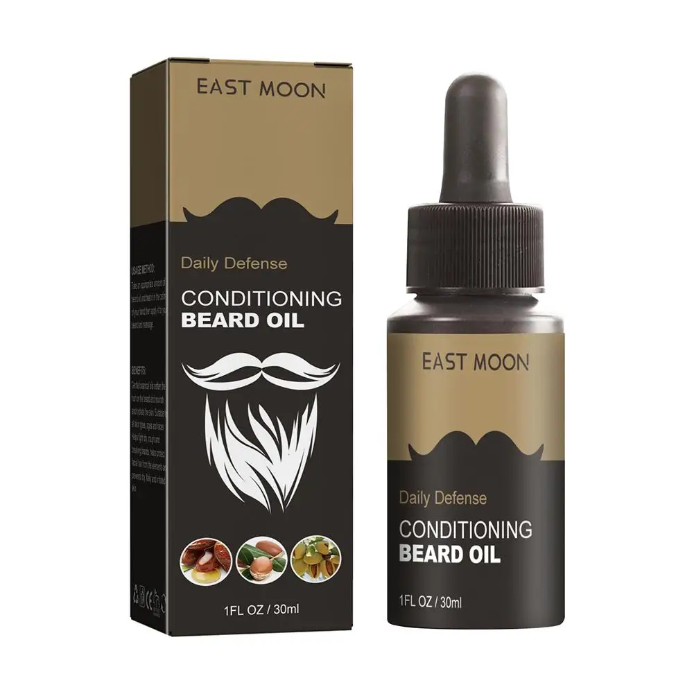 30ml Beard Oil Moisturizing Mustaches Conditioner Oil Soften Mustaches Beards Smooth Nourishing Strengthens Beard Shine R6O4