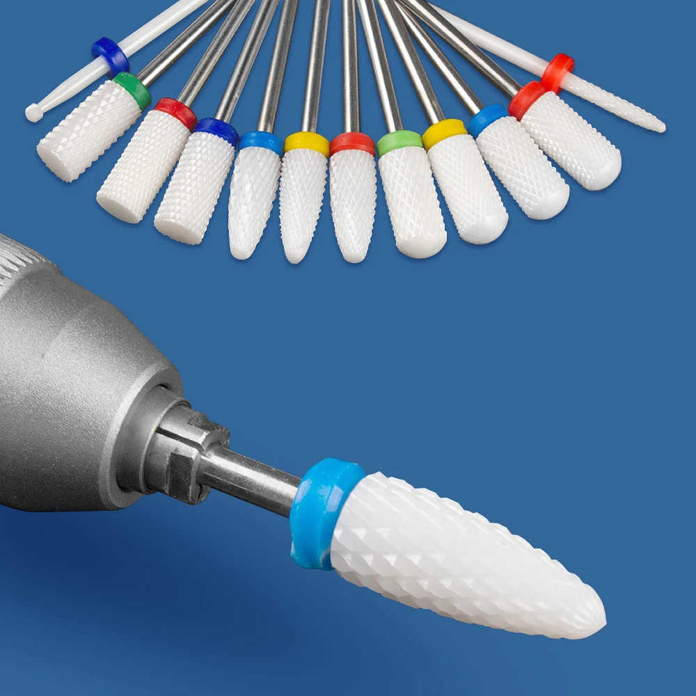 1pc fresa in ceramica punte per trapano per unghie per la rimozione di smalto per Gel per unghie macchina per Manicure strumenti per Nail Art
