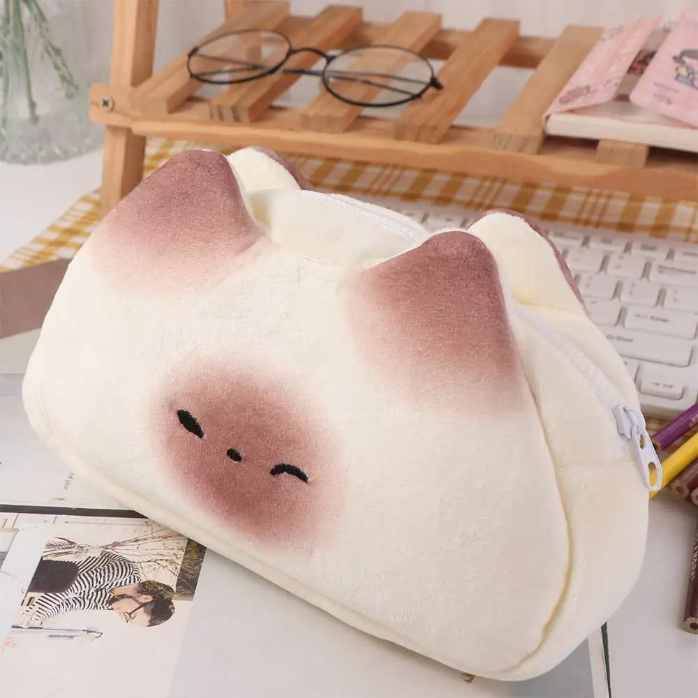 귀여운 구운 빵 편지지 가방 화장품 고양이 디자인 연필 가방 대용량 보관 가방 화장품